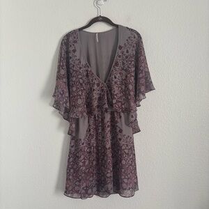 Free People Women's Size Small Purple/Gray Sparks Fly Cape Boho Dress